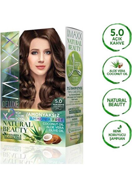 Natural Beauty Amonyaksız Saç Boyası 5.0 Açık Kahve - CPB4388-4119