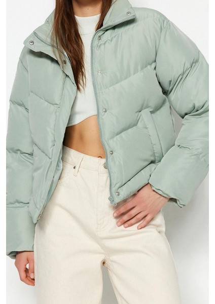 Kadın Moda Şık Regular Dik Yaka Standart Düz Astarlı Regular Su Itici Şişme Mont fiyatları