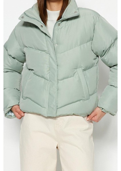 Kadın Moda Şık Regular Dik Yaka Standart Düz Astarlı Regular Su Itici Şişme Mont fırsatları