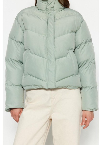 Kadın Moda Şık Regular Dik Yaka Standart Düz Astarlı Regular Su Itici Şişme Mont indirimleri