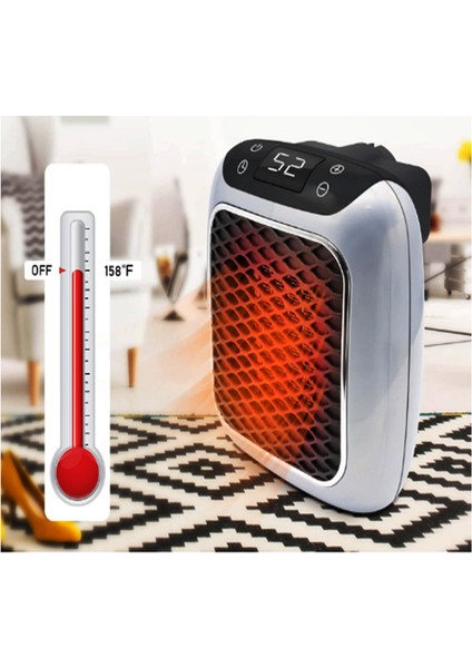 Mini Isıtıcı Fan 800 Watt Uzaktan Kumandalı Priz Tipi Portatif Kolay Ayarlanabilir Elektrikli Isıtıcı