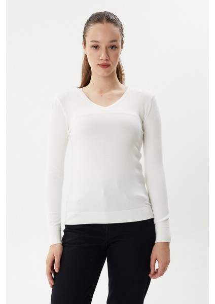 Bt 2276 V Yaka Kadın Kaşmir Triko Kazak