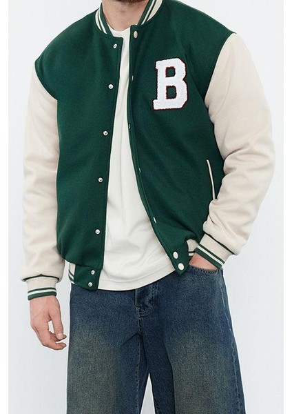 Moda Şık Regular Bomber Yaka Standart Düz Astarlı Fit Bomber Yaka Kolej Kışlık Ceket Mont
