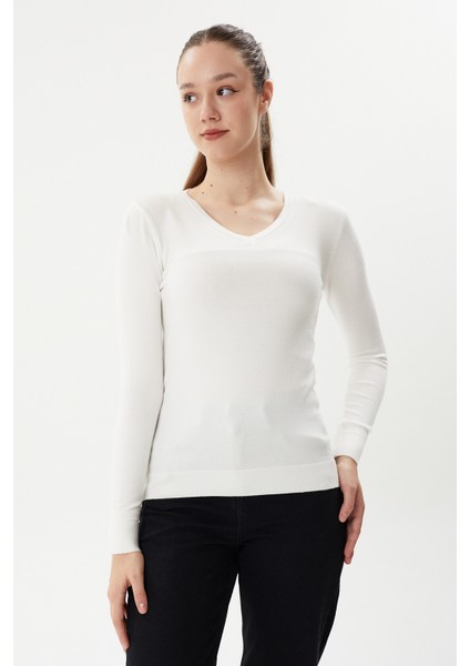 Bt 2276 V Yaka Kadın Kaşmir Triko Kazak modelleri