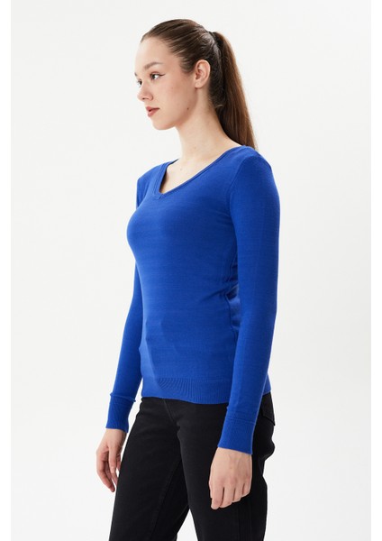 Bt 2276 V Yaka Kadın Kaşmir Triko Kazak