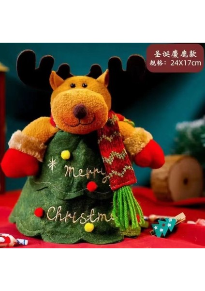 Karikatür Noel Hediye Çantası Elma Çantası Şeker Çantası Güvenli Meyve Ambalaj Süsleri Noel Ağacı Kolye Dekorasyon (Yurt Dışından)