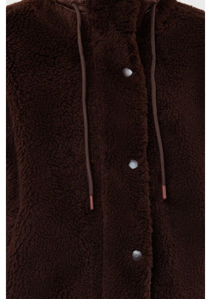 Tasarım Düz Astarlı Yaka Standart Oversize Dik Kadın Oversize Peluş Mont fiyatları