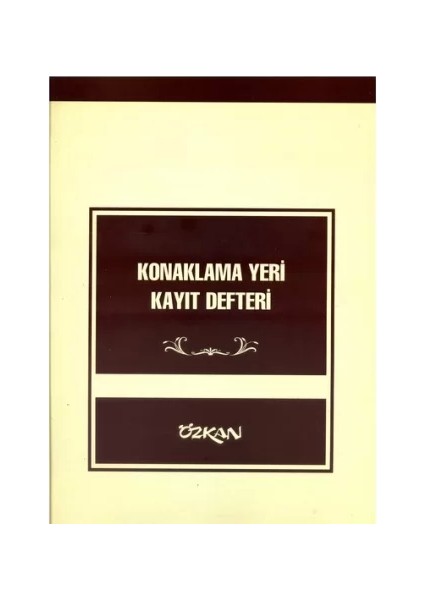 Konaklama Yeri Kayıt Defteri 27 x 30 cm