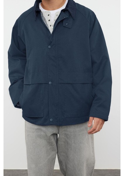 Tasarım Düz Astarlı Yaka Standart Regular Ceket Unisex Regular Fit Kadife Yaka Detaylı Mont