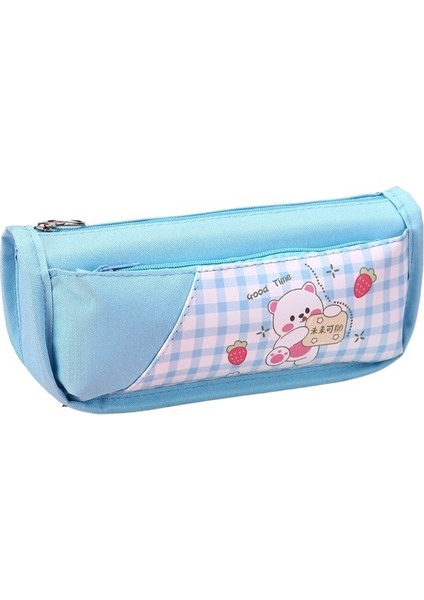 Yeni Yüksek Görünümlü, Basit Karikatür Büyük Kapasiteli Çift Katmanlı Kalem Çantası (Yurt Dışından)