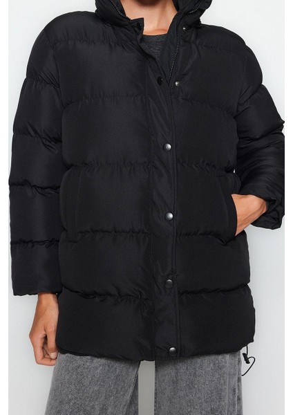 Tasarım Düz Astarlı Yaka Midi Regular Kapüşonlu Kadın Regular Kapüşonlu Su Itici Şişme Mont modelleri