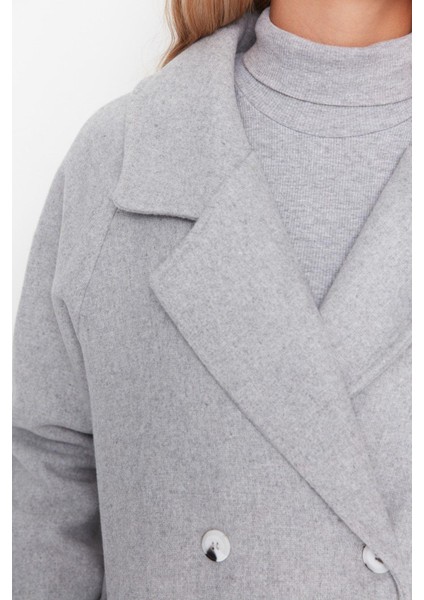 Tasarım Düz Astarlı Yaka Midi Regular Ceket Kadın Yünlü Kaşe Kaban fırsatları