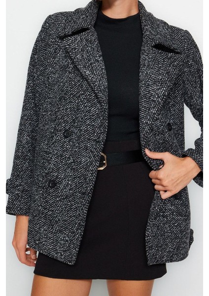 Tasarım Kırçıllı Astarlı Yaka Midi Oversize Ceket Kadın Oversize Geniş Kesim Kırçıllı Kaşe Kaban fiyatları