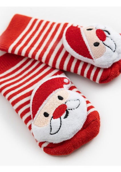 Yılbaşı Temalı Noel Baba Aplikeli Çorap