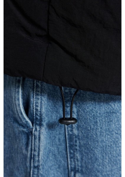 Tasarım Düz Astarlı Yaka Standart Bol Dik Unisex Oversize Fit Dik Yaka Şişme Kışlık Mont indirimleri