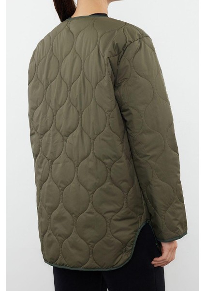 Tasarım Renkli Astarlı Yaka Midi Regular Bisiklet Kadın Oversize Su Itici Kapitone Mont fırsatları