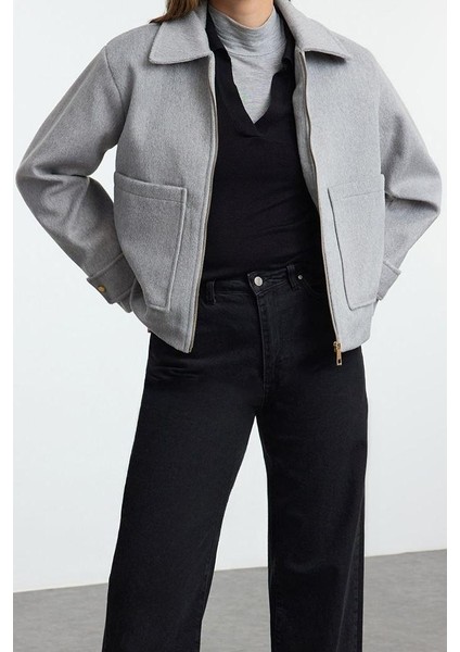 Tasarım Düz Astarlı Yaka Standart Oversize Gömlek Kadın Oversize Kaşe Ince Ceket Mont modelleri