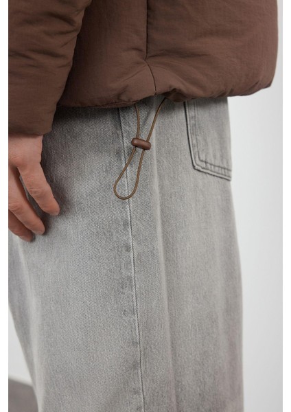 Tasarım Düz Astarlı Yaka Standart Bol Dik Unisex Oversize Fit Dik Yaka Şişme Kışlık Mont fırsatları