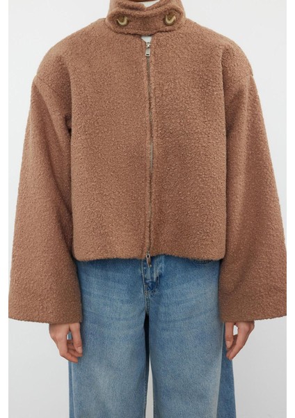 Tasarım Düz Astarlı Yaka Standart Dik Kadın Yaka Detaylı Buklet Ince Ceket Mont modelleri