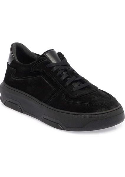 Siyah Nubuk Deri Kadın Sneaker - K24ı1ay67493-A64 Siyah