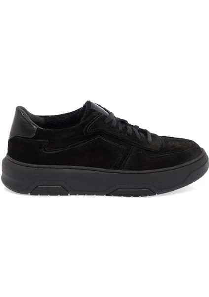 Siyah Nubuk Deri Kadın Sneaker - K24ı1ay67493-A64 Siyah