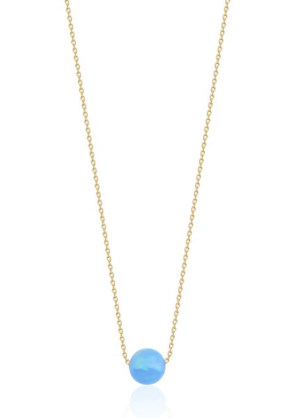 14 Ayar Altın Turkuaz Opal Kolye