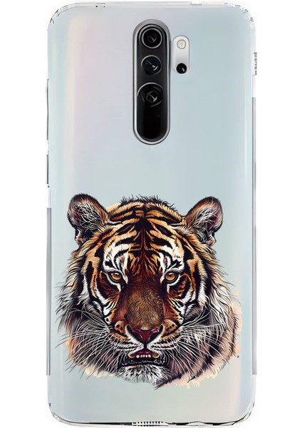 Xiaomi Redmi Note 8 Pro Uyumlu Kızgın Kaplan Desenli Silikon Kılıf