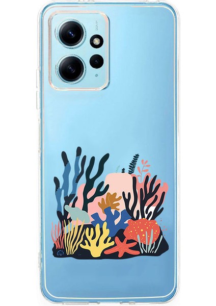 Xiaomi Redmi 12 Uyumlu Mercan Resifi Desenli Silikon Kılıf