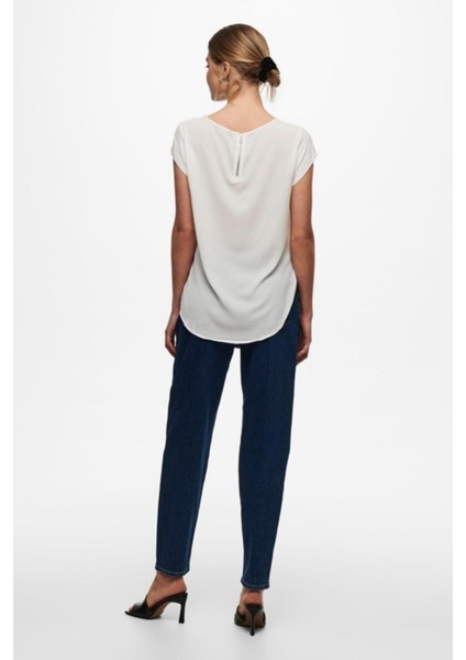 Onlvıc S/s Solıd Top Noos Ptm Kadın Beyaz T-Shirt - 15142784 indirimleri