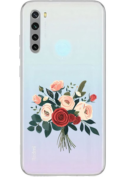 Xiaomi Redmi Note 8 Uyumlu Çiçek Buketi Desenli Silikon Kılıf