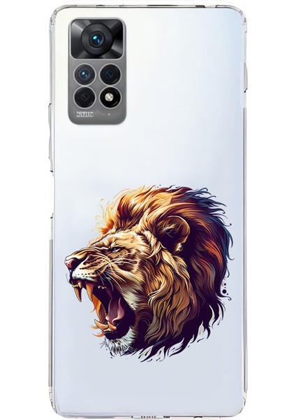 Xiaomi Redmi Note 12 Pro 4g Uyumlu Kükreyen Aslan Desenli Silikon Kılıf