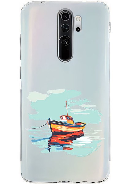 Xiaomi Redmi Note 8 Pro Uyumlu Balıkçı Teknesi Desenli Silikon Kılıf