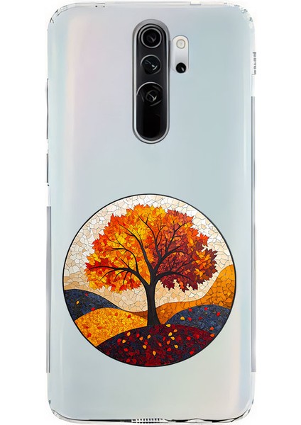 Xiaomi Redmi Note 8 Pro Uyumlu Sonbahar Ağacı Desenli Silikon Kılıf