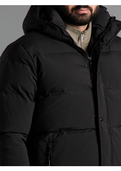 Erkek Siyah Uzun Şişme Kaban fiyatları