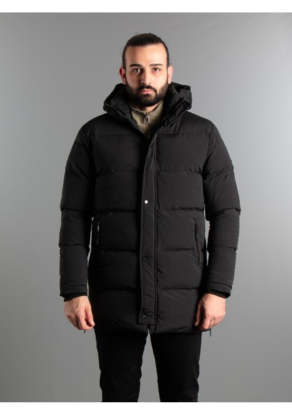 Erkek Siyah Uzun Şişme Kaban modelleri