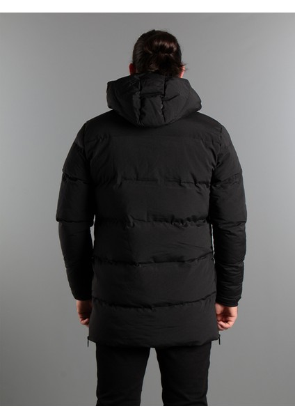 Erkek Siyah Uzun Şişme Kaban indirimleri