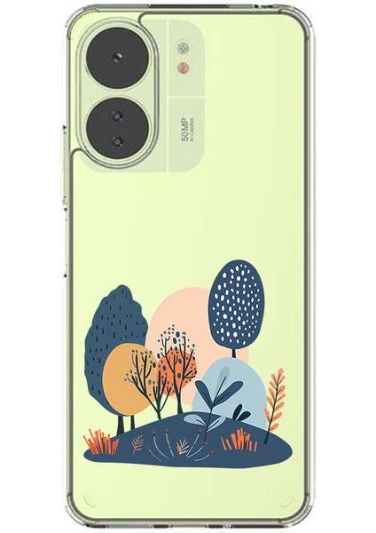 Xiaomi Redmi 13C Uyumlu Ağaçlı Doğa Desenli Silikon Kılıf