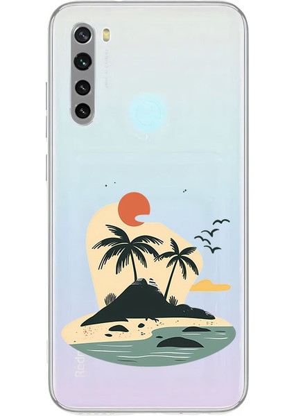 Xiaomi Redmi Note 8 Uyumlu Ada Gün Batımı Desenli Silikon Kılıf