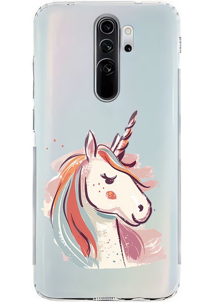 Xiaomi Redmi Note 8 Pro Uyumlu Rüya Tek Boynuz Desenli Silikon Kılıf