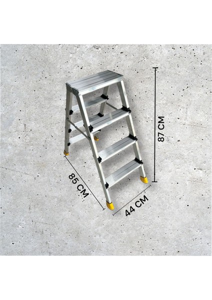 4+4 Alüminyum Çift Çıkışlı Merdiven