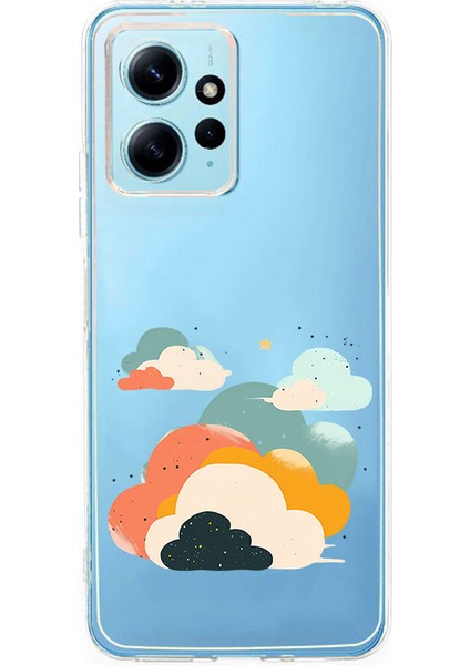 Xiaomi Redmi 12 Uyumlu Bulutlu Gökyüzü Desenli Silikon Kılıf