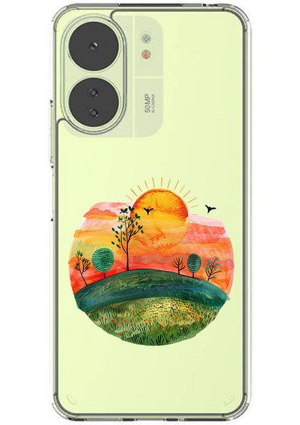 Xiaomi Redmi 13C Uyumlu Gün Doğumu Desenli Silikon Kılıf