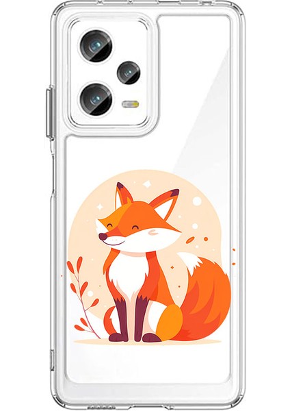 Xiaomi Redmi Note 12 ProPLUS Uyumlu Tilki Desenli Silikon Kılıf