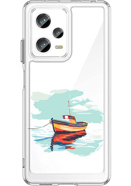 Xiaomi Redmi Note 12 ProPLUS Uyumlu Balıkçı Teknesi Desenli Silikon Kılıf