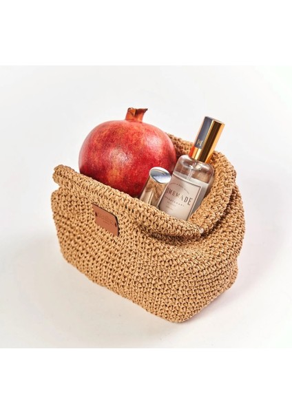 El Yapımı Mini Clutch Çanta - Hasır