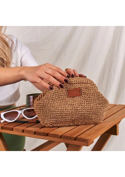 El Yapımı Mini Clutch Çanta - Hasır