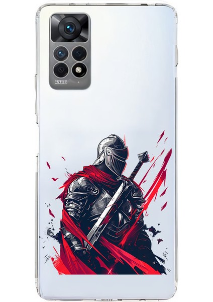 Xiaomi Redmi Note 12 Pro 4g Uyumlu Kırmızı Pelerinli Samuray Desenli Silikon Kılıf