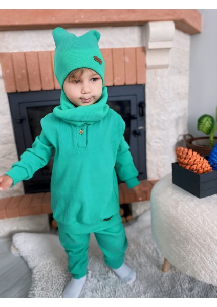 Bere Boyunluklu Takım Neon Yeşili