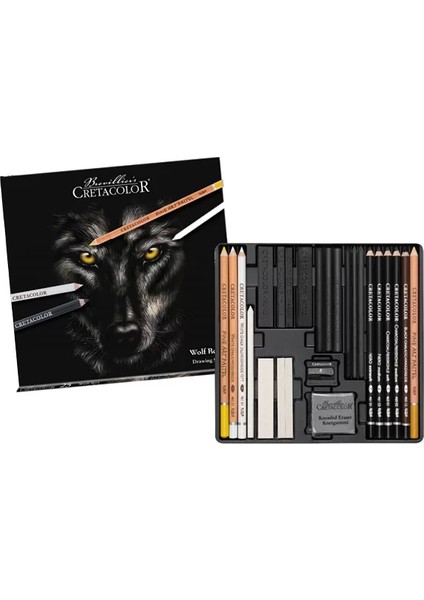 Wolfbox Premium Çizim Seti Metal Kutu 25'li 91400 2602