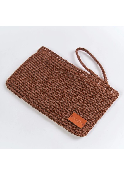 El Yapımı Clutch Çanta - Kahverengi